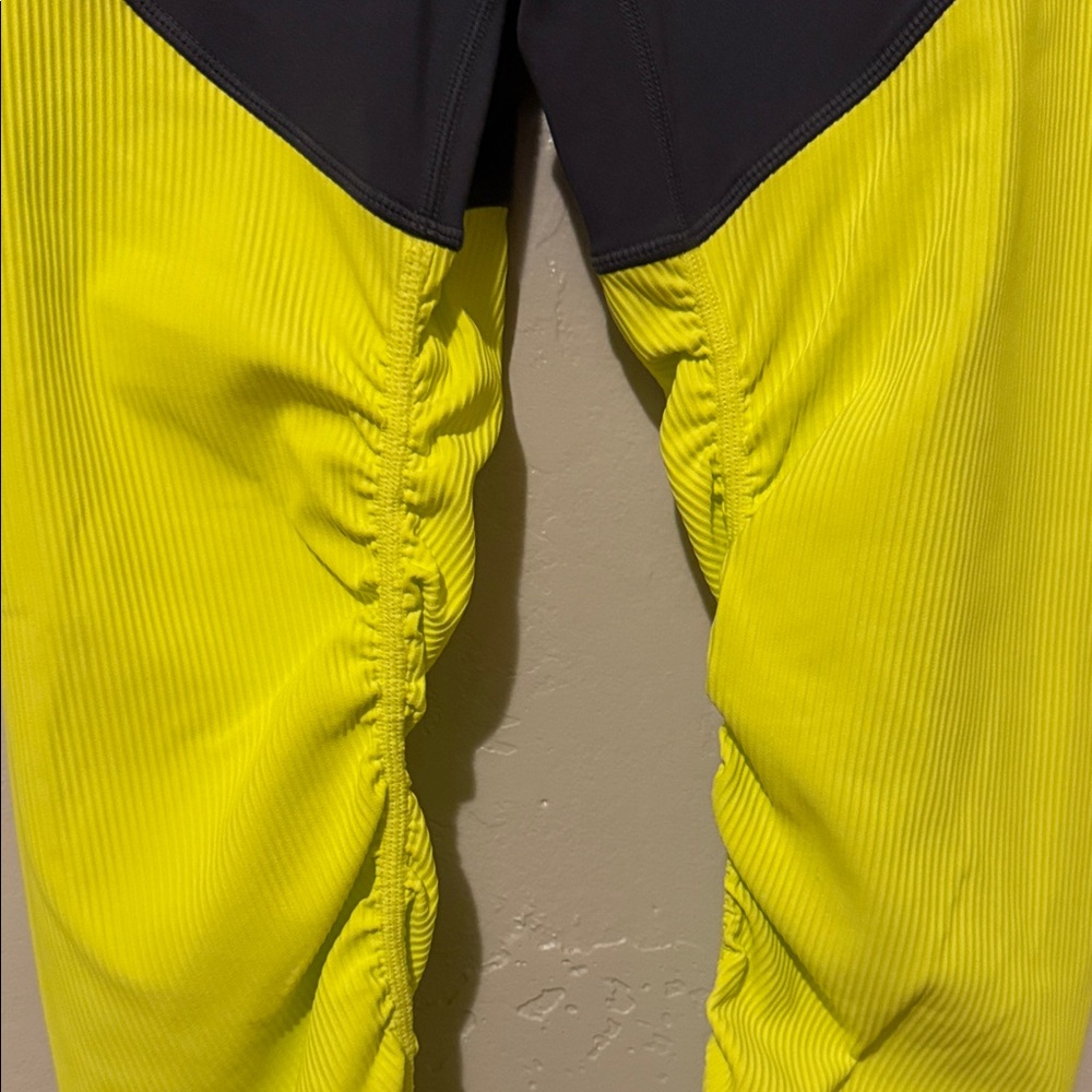 Zyia Active Color Block Navy Blue and Yellow Women's Leggings 4 - Picture 3 of 10